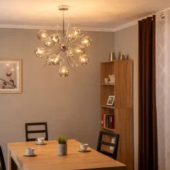 Avonni Hængelampe AV-1777-13K kromfarvet glas 13-flammet