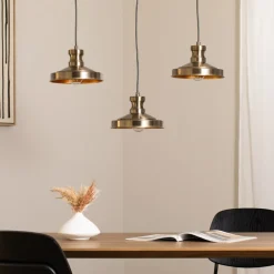 Opviq Hængelampe Berceste 9263, 3 lyskilder, antik messingfarvet, E27