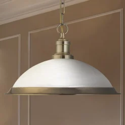 Searchlight Hængelampe Bistro af glas i glimtende guld