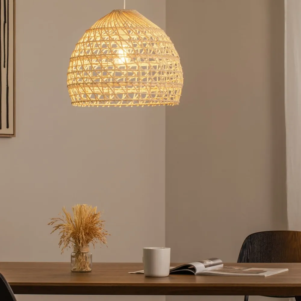 Nowodvorski Lighting Pendellamper>Hængelampe BOHO, Ø 43 cm, naturbrun, rattan, E27