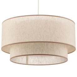 Duolla Hængelampe Boho, dobbelt skærm, beige