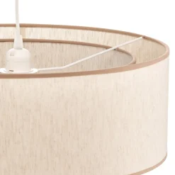 Duolla Hængelampe Boho, dobbelt skærm, beige
