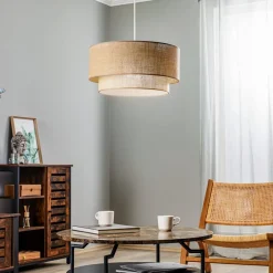 Hængelampe Boho jute naturbrun Ø45cm 1 lyskilde^Duolla Online