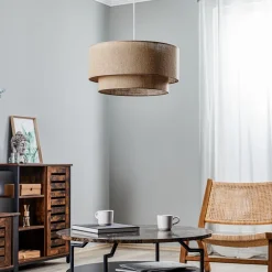 Hængelampe Boho jute naturbrun Ø45cm 1 lyskilde^Duolla Online