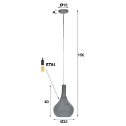Zijlstra Hængelampe Bombur 1 lyskilde sortbrun