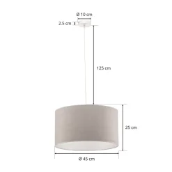 Duolla Hængelampe Bristol, vævet mønster, grå