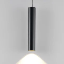 Deko-Light Hængelampe CAN, sort, højde 35 cm, Ø 6 cm, metal, GU10