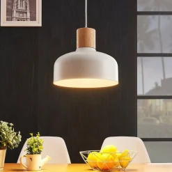 Lindby Hængelampe Carlise med træelement