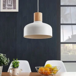 Lindby Hængelampe Carlise med træelement