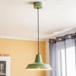 Luminex Hængelampe Class i metal, grøn/hvid
