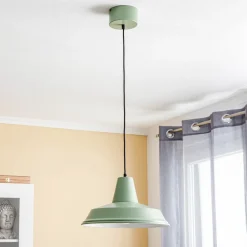Luminex Hængelampe Class i metal, grøn/hvid