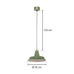 Luminex Hængelampe Class i metal, grøn/hvid