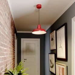 Luminex Hængelampe CLASS, rød/hvid, Ø 36 cm, metal