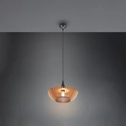 Trio Lighting Pendellamper|Pendellamper>Hængelampe Colino af trælameller, lyst træ