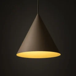 TK Lighting Hængelampe Cono, 1 lyskilde, Ø 25 cm, sand, E27