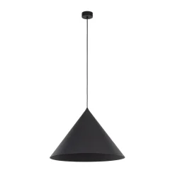 TK Lighting Gang|Pendellamper>Hængelampe Cono, 1 lyskilde, Ø 50 cm, sort, E27