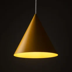 Hængelampe Cono, 1 lyskilde, Ø 25 cm, gul, E27^TK Lighting