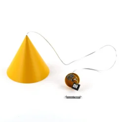 Hængelampe Cono, 1 lyskilde, Ø 25 cm, gul, E27^TK Lighting