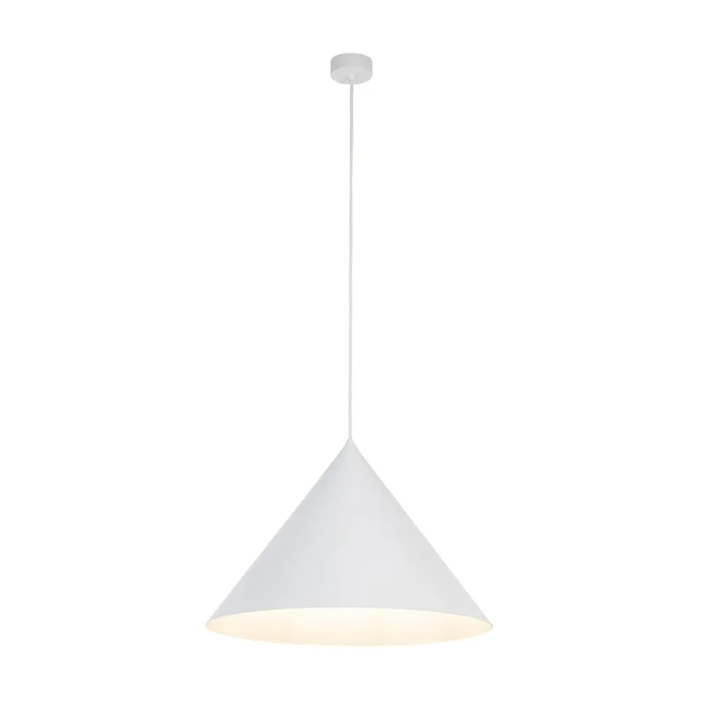 TK Lighting Pendellamper>Hængelampe Cono, 1 lyskilde, Ø 50 cm, hvid, E27
