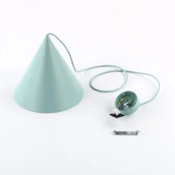 TK Lighting Hængelampe Cono, 1 lyskilde, Ø 25 cm, mint, E27