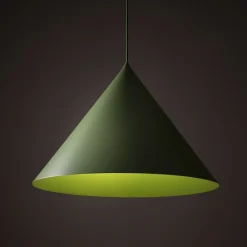 TK Lighting Hængelampe Cono, 1 lyskilde, Ø 50 cm, grøn, E27