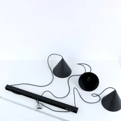 Hængelampe Cono, 3 lyskilder, sort, E27^TK Lighting