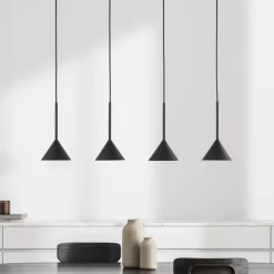 TK Lighting Pendellamper|Pendellamper>Hængelampe Cono Mini, 4 lyskilder, sort, E27