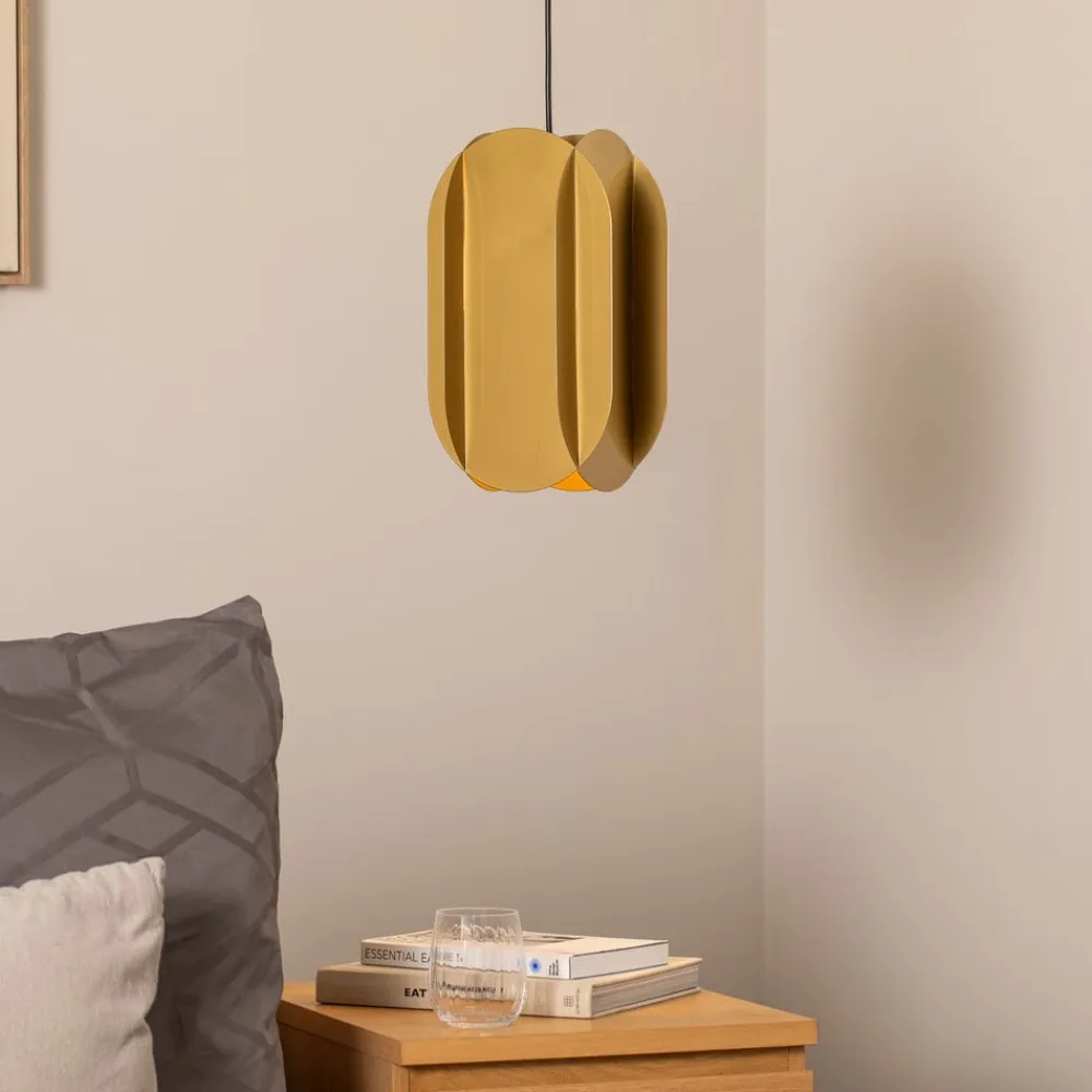 Hængelampe Corner, guldfarvet, højde 35 cm, metal, E27^Opviq Hot