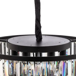 Nowodvorski Lighting Hængelampe Cristal, transparent/sort, Ø 56 cm