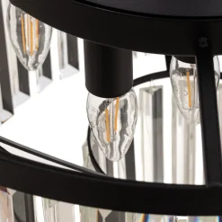 Nowodvorski Lighting Hængelampe Cristal, transparent/sort, Ø 56 cm