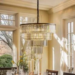 Nowodvorski Lighting Pendellamper|Pendellamper>Hængelampe Cristal, transparent/sort, Ø 71 cm