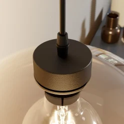 TK Lighting Hængelampe Cubus, rav, glas, Ø 30 cm, E27