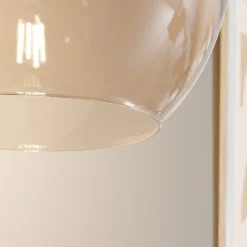 TK Lighting Hængelampe Cubus, rav, glas, Ø 30 cm, E27