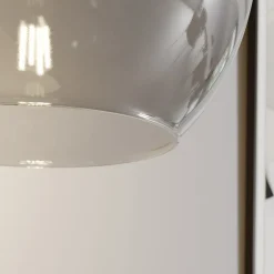TK Lighting Hængelampe Cubus, røggrå, glas, Ø 30 cm, E27