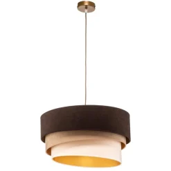 Duolla Hængelampe Devon, brun/beige/ecru/guld Ø45cm