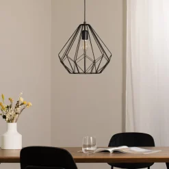 Opviq Hængelampe Diamond, sort, metal, Ø 37 cm, E27