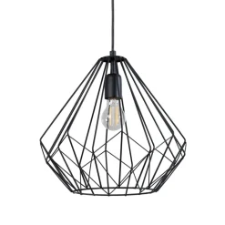 Opviq Hængelampe Diamond, sort, metal, Ø 37 cm, E27