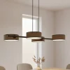EMIBIG LIGHTING Hængelampe Drumz 4, brun, stof/stål, længde 80 cm, E14