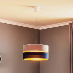 Duolla Hængelampe Duo marineblå/grå/guld Ø40cm 1flammig