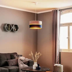 Duolla Hængelampe Duo marineblå/grå/guld Ø40cm 1flammig