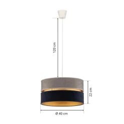 Duolla Hængelampe Duo marineblå/grå/guld Ø40cm 1flammig