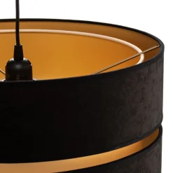 Hængelampe Duo, sort/guld, Ø40cm, 1 lyskilde^Duolla Online