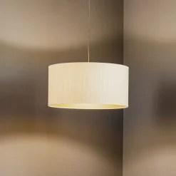 Duolla Hængelampe Essex, struktureret stof, guld