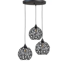 Hængelampe Fellini MR-787 3 lyskilder rund sort^Opviq Outlet