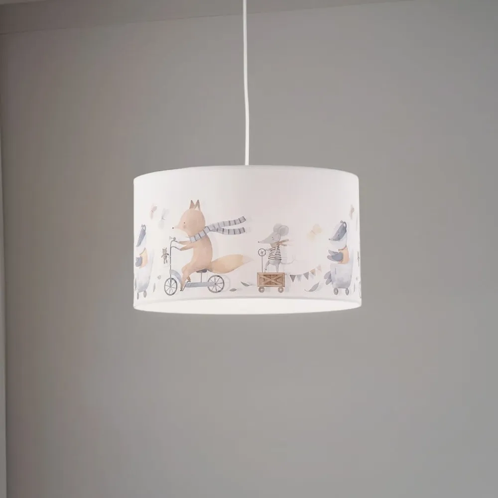 Hængelampe Ferdi Kids, tekstil, hvid, farvet^Duolla Clearance