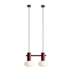 ALDEX Hængelampe Flo, rød, 2 lyskilder, glas