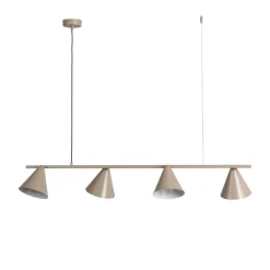 Hængelampe Form 4, beige, metal, 4 lyskilder, kegle, E27^ALDEX Discount