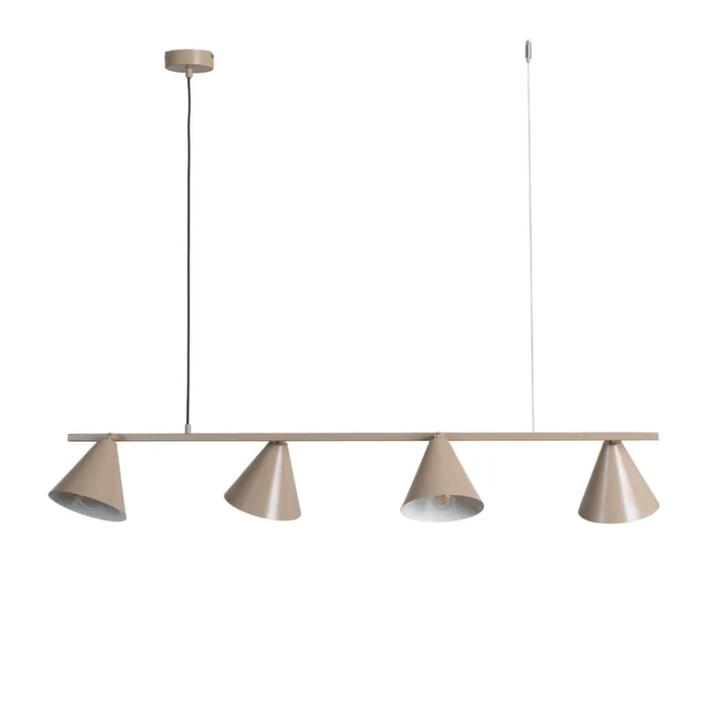 Hængelampe Form 4, beige, metal, 4 lyskilder, kegle, E27^ALDEX Discount