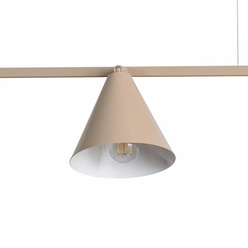 Hængelampe Form 4, beige, metal, 4 lyskilder, kegle, E27^ALDEX Discount