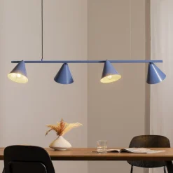 ALDEX Pendellamper|Pendellamper>Hængelampe Form 4, blå, metal, 4 lyskilder, kegle, E27